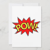 POW! - Superhero Comic Book Red/Yellow Buble Einladung (Rückseite)