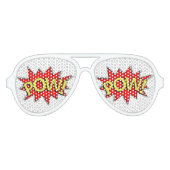 POW! - Superhero Comic Book Red/Yellow Buble Sonnenbrille (Vorderseite)