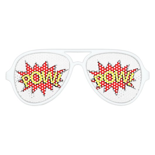 POW! - Superhero Comic Book Red/Yellow Buble Sonnenbrille (Vorderseite)