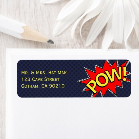 POW! - Superhero Comic Book Style Dark Gray Dotted (Insitu)