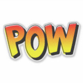 POW-Typografie Comic Pop Art Aufkleber (Vorderseite)