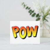 POW-Typografie Comic Pop Art Postkarte (Stehend Vorderseite)
