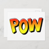 POW-Typografie Comic Pop Art Postkarte (Vorne/Hinten)