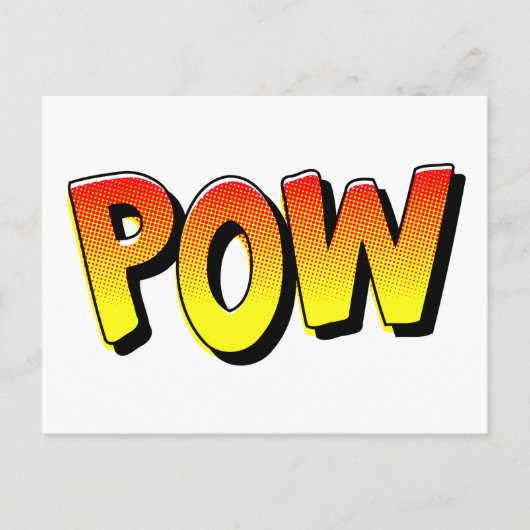 POW-Typografie Comic Pop Art Postkarte (Vorderseite)