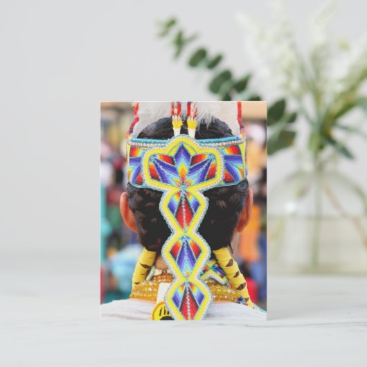 Pow Wow Beadwork Postkarte (Stehend Vorderseite)