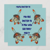 POW-WOW-BIRTHDAY-PARTEINVITATION ~ EZ2-KUSTOMIE EINLADUNG (Vorne/Hinten)