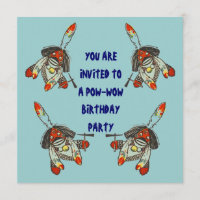 POW-WOW-BIRTHDAY-PARTEINVITATION ~ EZ2-KUSTOMIE