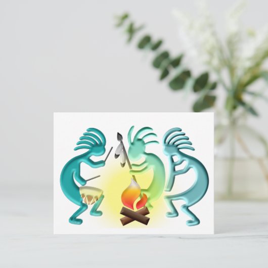 Pow Wow Postkarte (Stehend Vorderseite)