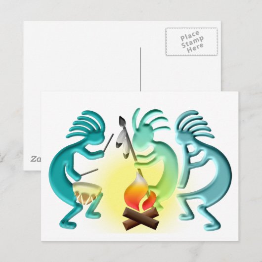 Pow Wow Postkarte (Vorne/Hinten)