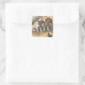 Pow Wow Quadratischer Aufkleber (Tasche)