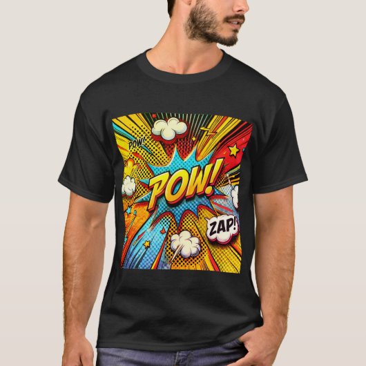 POW! ZAP! Comic Action Words - Spaß und Fett Desig T-Shirt (Vorderseite)