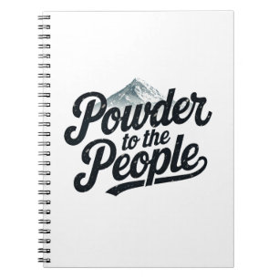 "Powder an die Menschen" Retro Snowboard & Ski Notizblock
