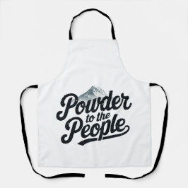 "Powder an die Menschen" Retro Snowboard & Ski Schürze