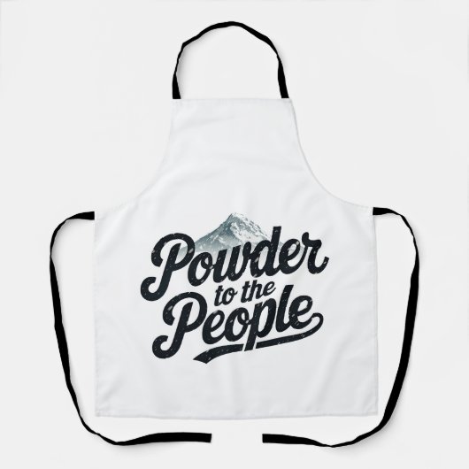 "Powder an die Menschen" Retro Snowboard & Ski Schürze (Vorderseite)