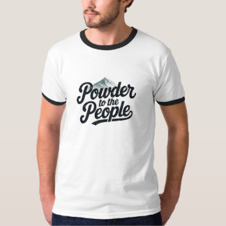 "Powder an die Menschen" Retro Snowboard & Ski T-Shirt
