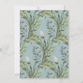 Powder Blue Airy Botanical Garden Geburtstag Abend Einladung (Rückseite)