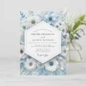 Powder Blue Anemone Wedding Einladung (Stehend Vorderseite)
