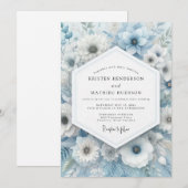 Powder Blue Anemone Wedding Einladung (Vorne/Hinten)