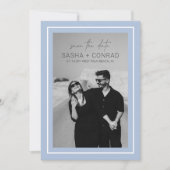 Powder Blue Bold Border Foto Moderne Hochzeit Save The Date (Vorderseite)