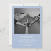 Powder Blue Bold Border Foto Moderne Hochzeit Save The Date (Rückseite)