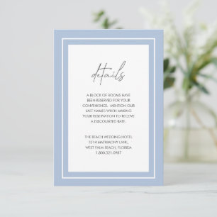 Powder Blue Bold Border Moderne Hochzeit Begleitkarte