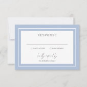 Powder Blue Bold Border Moderne Hochzeit RSVP Karte (Vorderseite)
