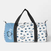 Powder Blue Cheer Hearts, Pom Poms, Megaphon Duffle Bag (Vorderseite)