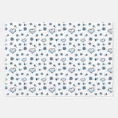 Powder Blue Cheer Hearts, Pom Poms, Megaphon Geschenkpapier Set (Vorderseite)