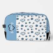 Powder Blue Cheer Hearts, Pom Poms, Megaphon Waschbeutel (Vorderseite)