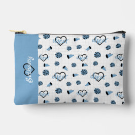 Powder Blue Cheer Hearts, Pom Poms, Megaphon Zubehörtasche