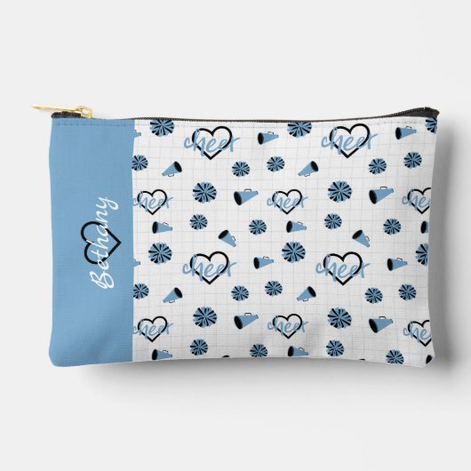 Powder Blue Cheer Hearts, Pom Poms, Megaphon Zubehörtasche (Vorderseite)