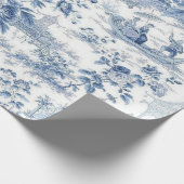 Powder Blue Chinoiserie Toile Geschenkpapier (Ecke)