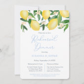 Powder Blue Citrus Lemons Hochzeit Probe Dinner Einladung (Vorderseite)