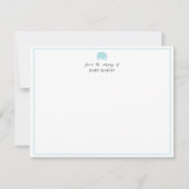 Powder Blue Elephant Nursery Stationery Note Card Einladung (Vorderseite)