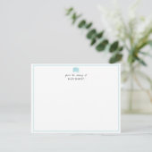 Powder Blue Elephant Nursery Stationery Note Card Einladung (Stehend Vorderseite)