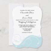 Powder Blue Floral Swirl Bracket Wedites Einladung (Vorderseite)