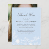 Powder Blue Funeral Foto Danke, Magnolia Dankeskarte (Vorne/Hinten)