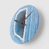 Powder Blue Geode Druzy Runde Wanduhr (Winkel)