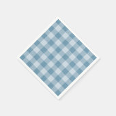 Powder Blue Gingham Buffalo Check Linen Texture Serviette (Ecke)