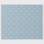 Powder Blue Gingham Goose Baby Shower Buffalo Chec Geschenkpapier (Flach)