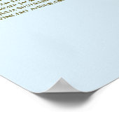 Powder Blue & Gold 20 Table Wedding Seating Chart Poster (Ecke)