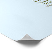 Powder Blue & Gold 7 Table Wedding Chart Poster (Ecke)