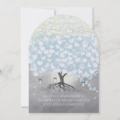 Powder Blue Heart Leaf Tree Woodsy Boho Wedding Einladung (Rückseite)
