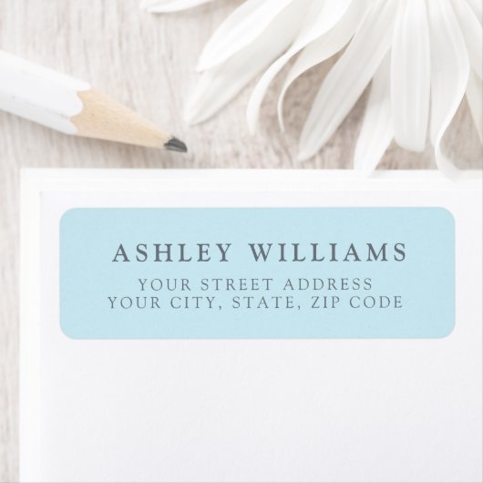 Powder Blue Minimalist Elegant Return Stickers (Insitu)