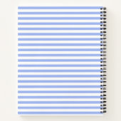 Powder Blue Modern Strip Notebook Notizblock (Rückseite)