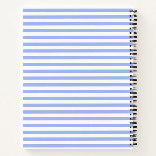 Powder Blue Modern Strip Notebook Notizblock (Rückseite)