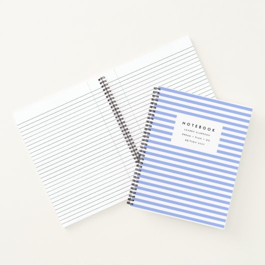 Powder Blue Modern Strip Notebook Notizblock (Innenseite)