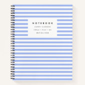 Powder Blue Modern Strip Notebook Notizblock (Vorderseite)