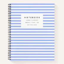 Powder Blue Modern Strip Notebook