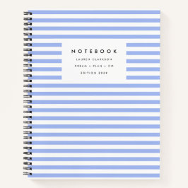 Powder Blue Modern Strip Notebook Notizblock